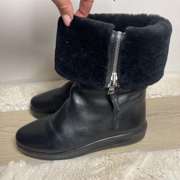Prada Leather Shearling Winter Boots - Picture 4 of 16
